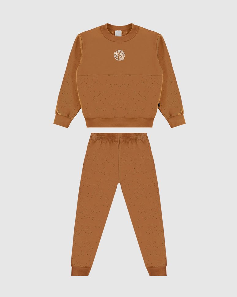 Conjunto Infantil Menino Blusão Estampa Aveludada Em Moletom Malwee Kids