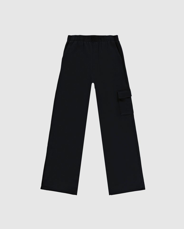 Calça Menina Wide Leg Cargo Em Moletom Flanelado Malwee Kids