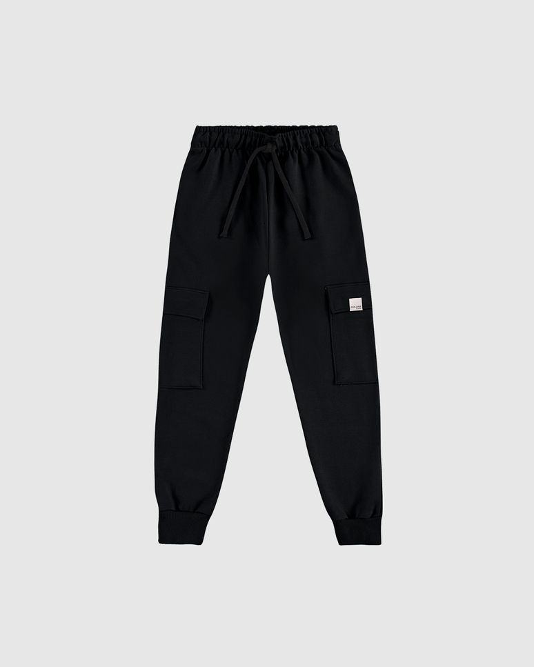 Calça Infantil Menino Bolso Funcional Lateral Em Moletinho Malwee Kids