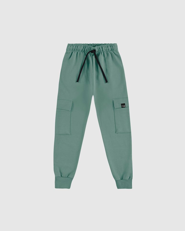 Calça Infantil Menino Bolso Funcional Lateral Em Moletinho Malwee Kids