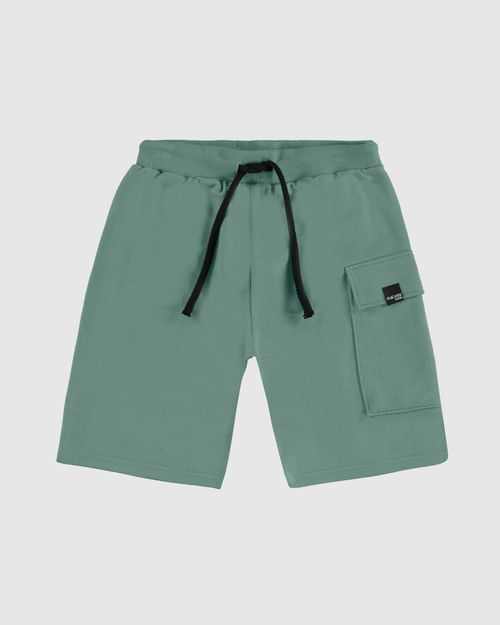 Bermuda Infantil Menino Bolso Funcional Lateral Em Moletinho Malwee Kids