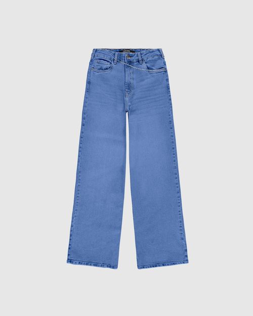 Calça Menina Wide Leg Cropped Em Jeans Stretch Malwee Kids