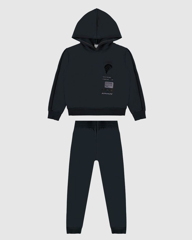 Conjunto Infantil Menino Calça Jogger Em Moletom Flanelado Malwee Kids