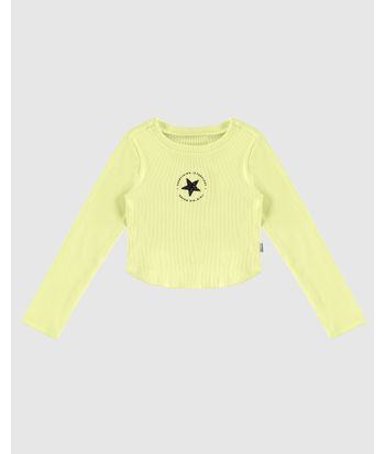 Blusa Infantil Menina Cropped Manga Longa Em Ribana Malwee Kids