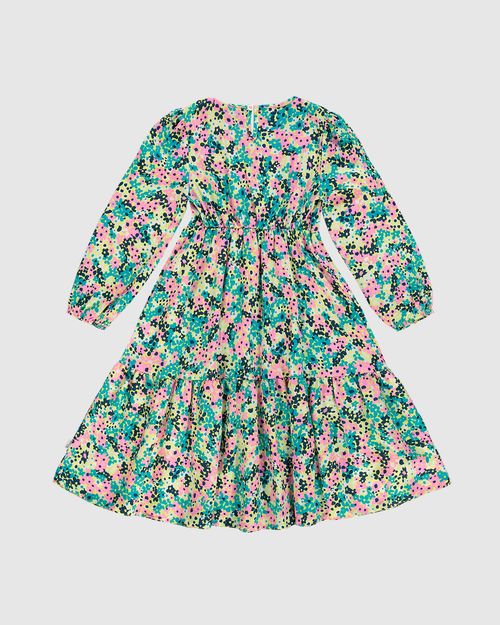 Vestido Infantil Marias Manga Longa Floral Em Viscose Malwee Kids