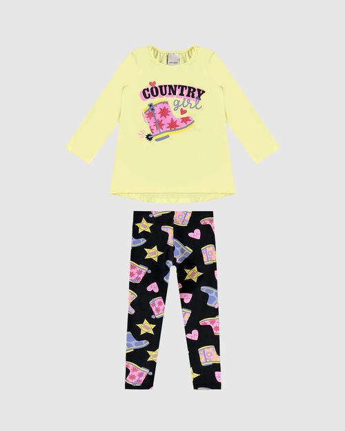 Conjunto Infantil Menina Country Girl Em Algodão Malwee Kids