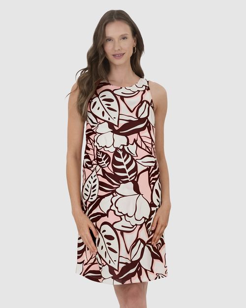 Vestido Feminino Regata Estampado Em Algodão