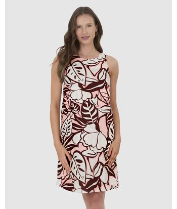 Vestido Feminino Regata Estampado Em Algodão