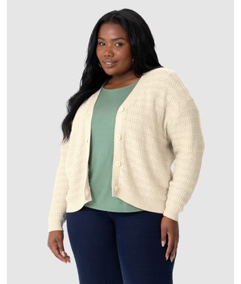 Cardigan Amplo Feminino Plus Size Em Tricô Lurex