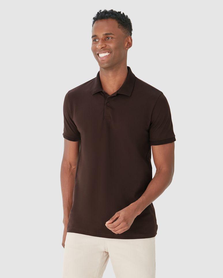 Camisa Polo Básica Masculina Gola Esporte Piquet Stretch