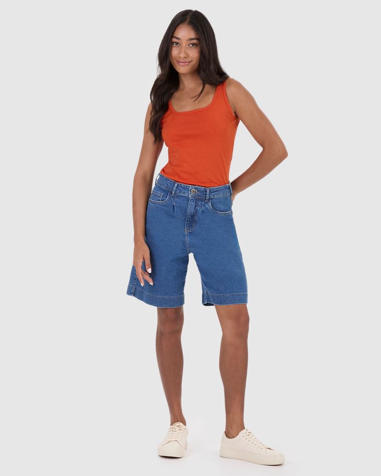 Regata Básica Feminina Decote U Em Algodão