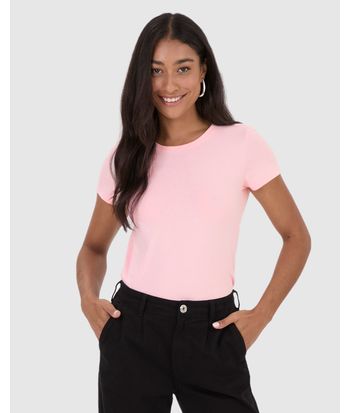 Blusa Básica Feminina Baby Look Em Algodão