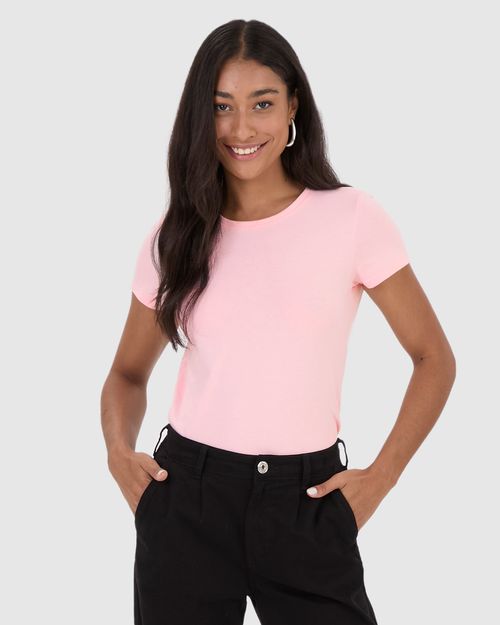 Blusa Básica Feminina Baby Look Em Algodão