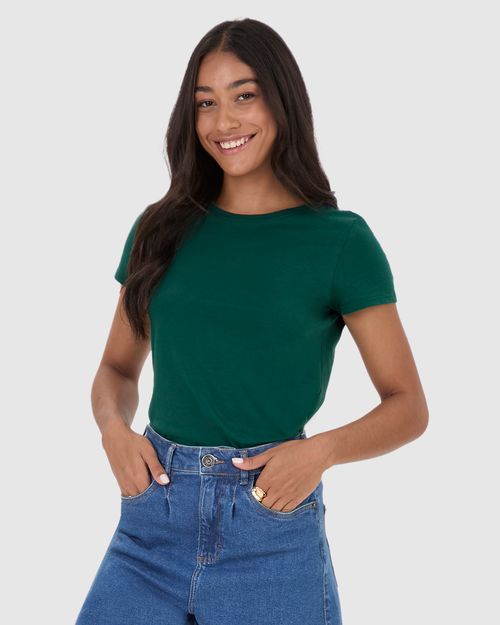 Blusa Básica Feminina Baby Look Em Algodão