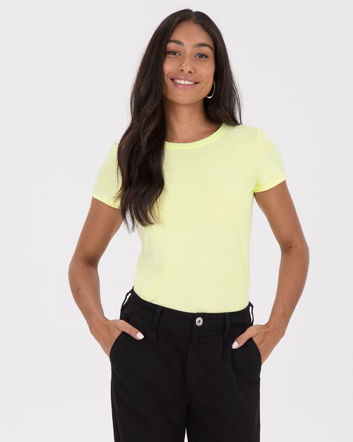 Blusa Básica Feminina Baby Look Em Algodão