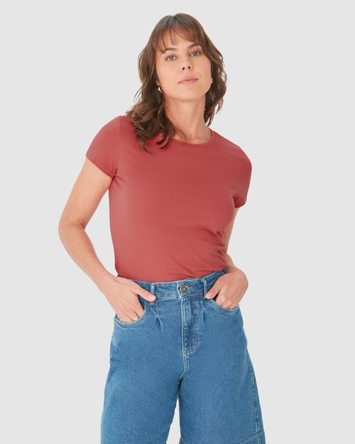 Blusa Básica Feminina Baby Look Em Algodão