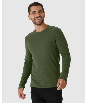 Camiseta Básica Masculina Manga Longa Em Ribana