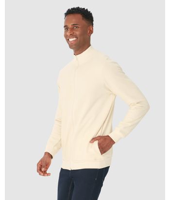 Jaqueta Básica Masculina Gola Alta Em Moletom Flanelado
