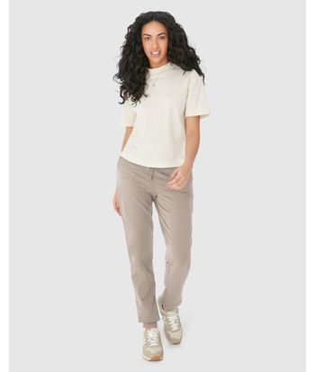 Calça Básica Feminina Jogger Bolso Faca Em Moletom Stretch Flanelado