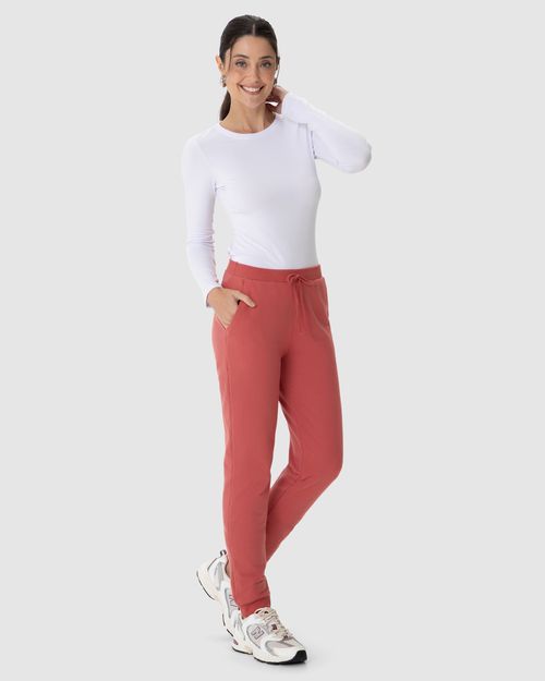 Calça Básica Feminina Jogger Bolso Faca Em Moletom Stretch Flanelado