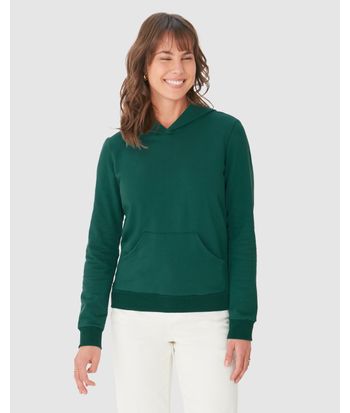 Blusão Básico Feminino Com Capuz Moletom Stretch Flanelado