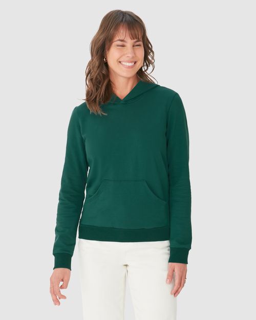 Blusão Básico Feminino Com Capuz Moletom Stretch Flanelado