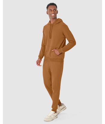 Blusão Básico Masculino Com Capuz Em Moletom Flanelado
