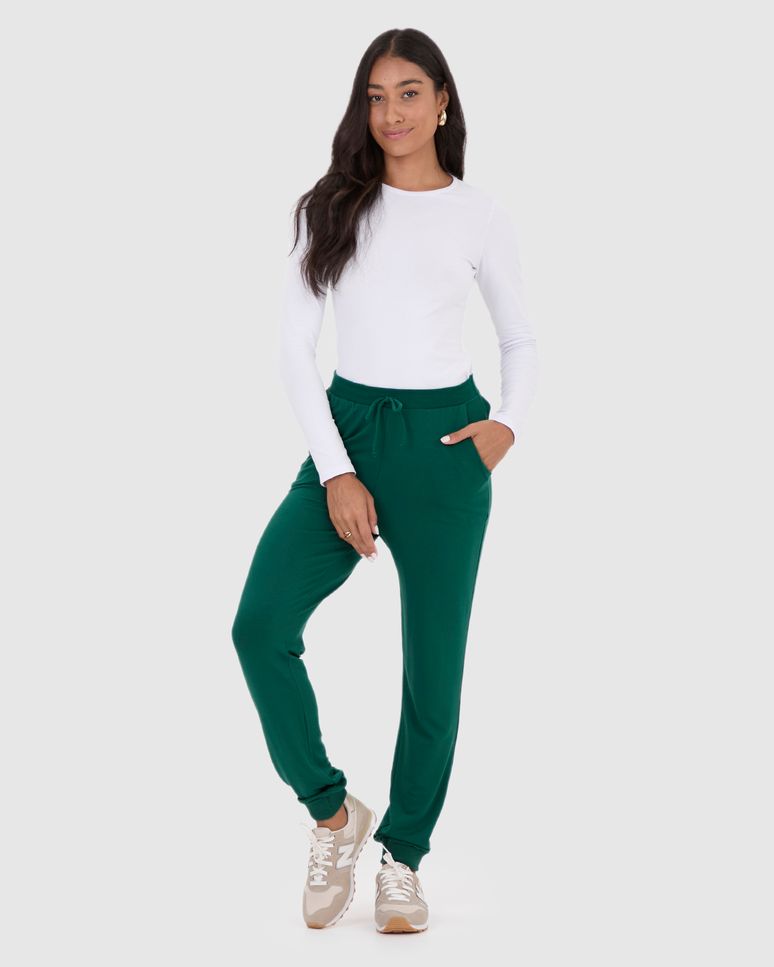 Calça Básica Feminina Jogger Em Moletinho De Viscose