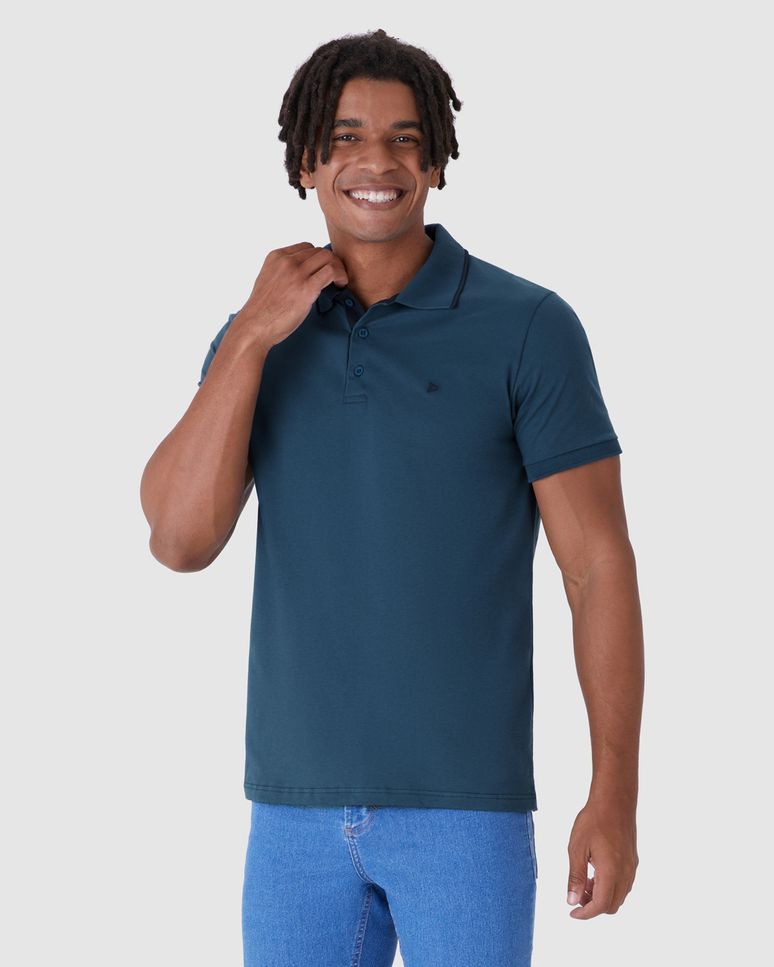 Camisa Polo Básica Masculina Em Algodão