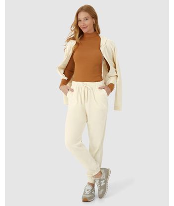 Calça Básica Feminina Jogger Em Malha Plush