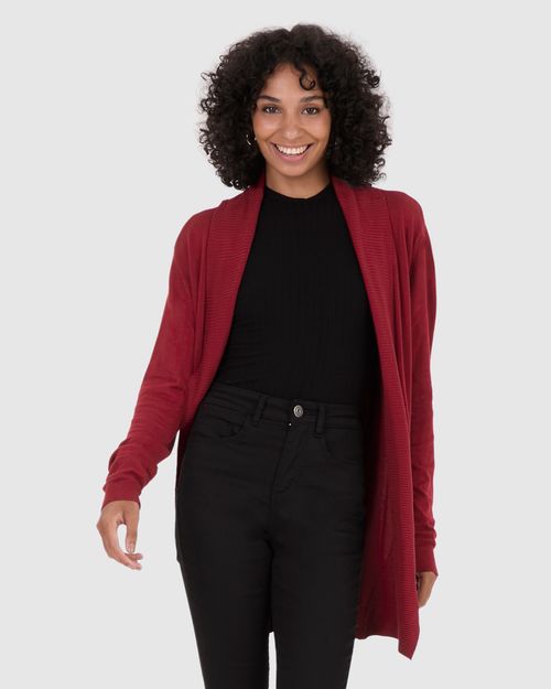 Cardigan Alongado Feminino Em Tricô