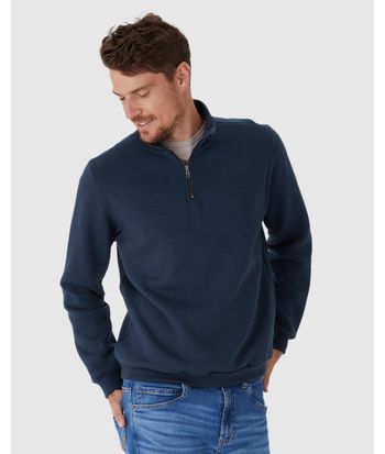 Blusão Masculino Gola Alta Fecho Zíper Em Moletom Comfy Flanelado