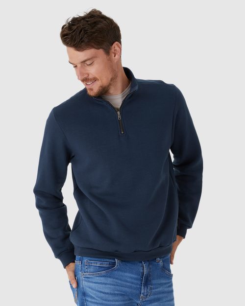 Blusão Masculino Gola Alta Fecho Zíper Em Moletom Comfy Flanelado