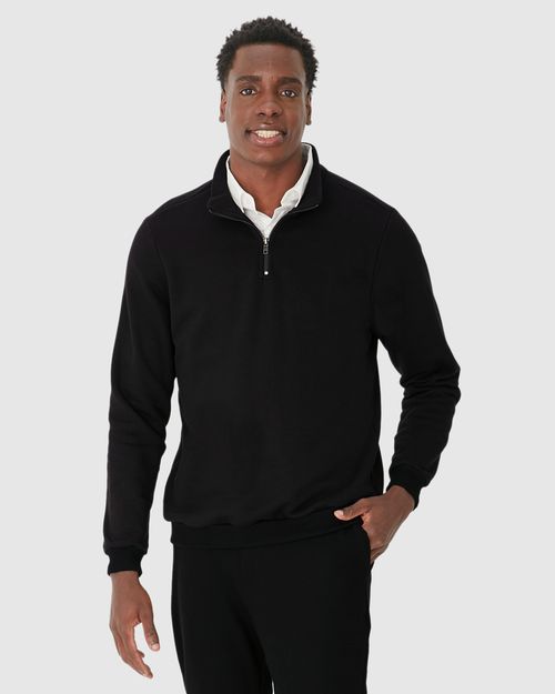 Blusão Masculino Gola Alta Fecho Zíper Em Moletom Comfy Flanelado