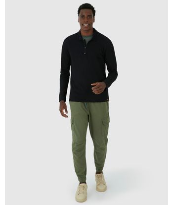 Calça Masculina Jogger Cargo Em Sarja Com Elastano