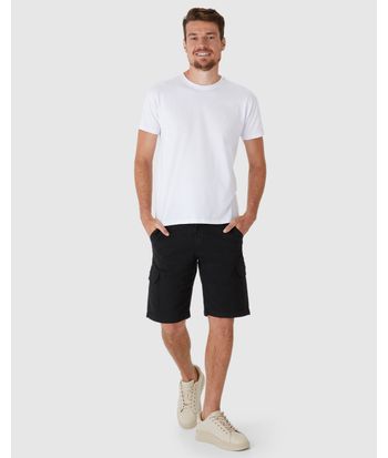 Bermuda Cargo Masculina Em Sarja Com Elastano