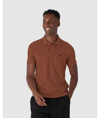 Camisa Polo Masculina Manga Curta Em Malha Texturizada