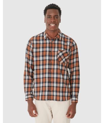 Camisa Masculina Manga Longa Estampa Xadrez Em Algodão Flanelado