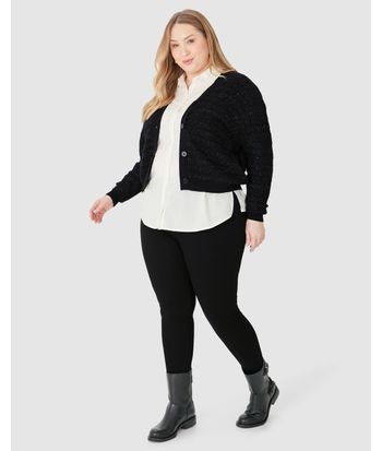 Cardigan Amplo Feminino Plus Size Em Tricô Lurex