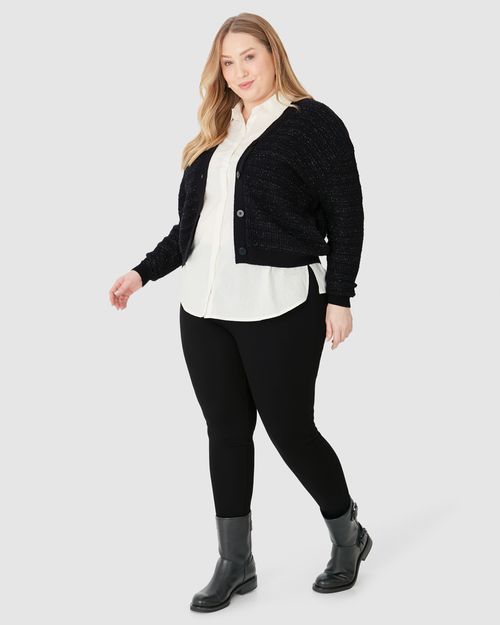 Cardigan Amplo Feminino Plus Size Em Tricô Lurex