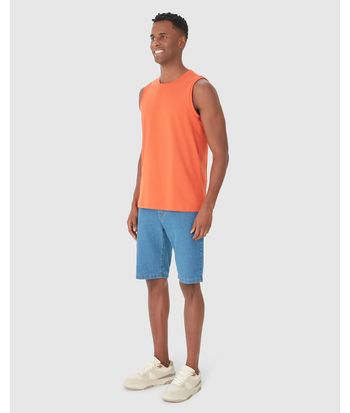 Regata Básica Masculina Cava Ajustada Em Algodão