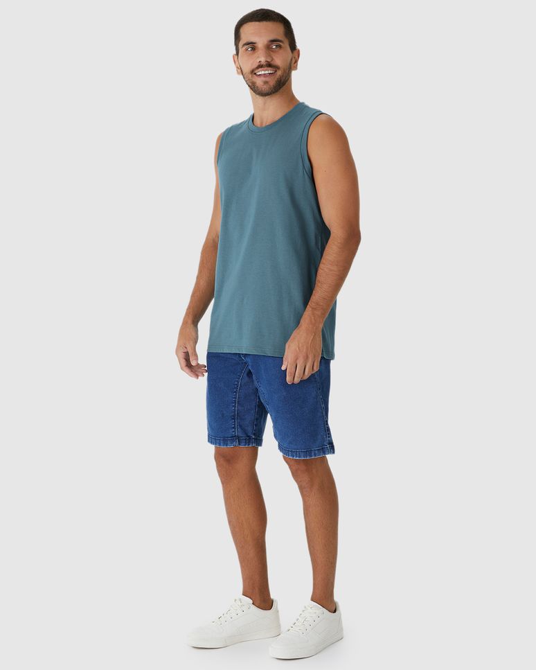 Regata Básica Masculina Cava Ajustada Em Algodão