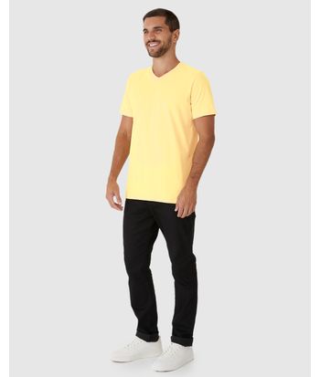 Camiseta Básica Masculina Gola V Em Algodão