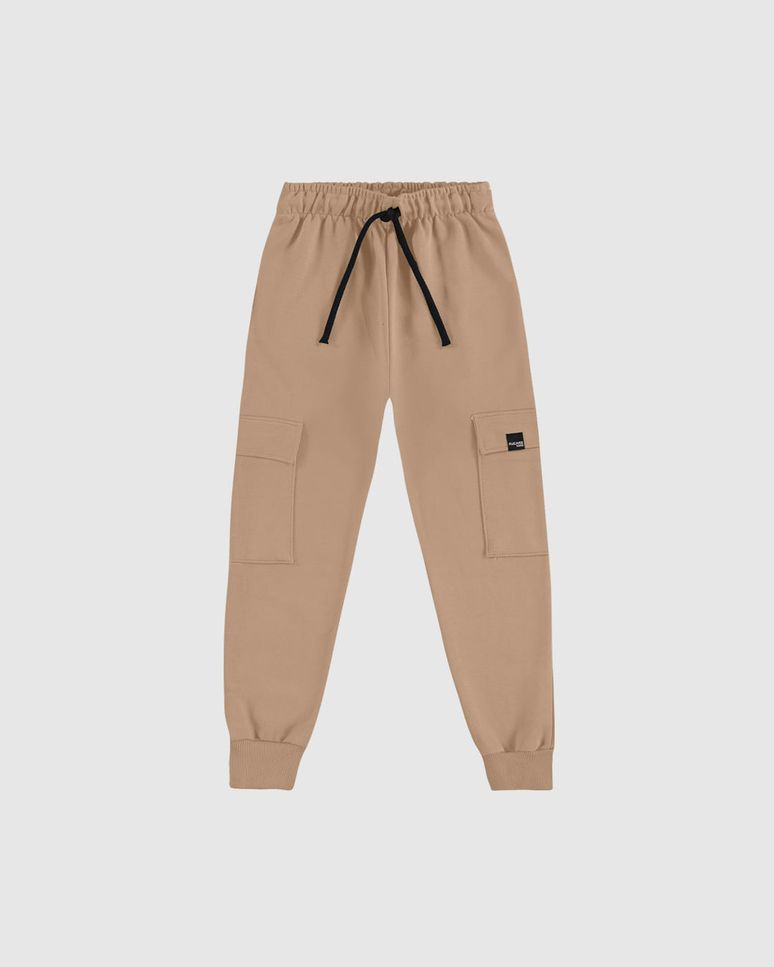 Calça Infantil Menino Bolso Funcional Lateral Em Moletinho Malwee Kids