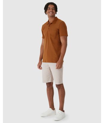 Camisa Polo Básica Masculina Gola Esporte E Bolso Piquet Stretch