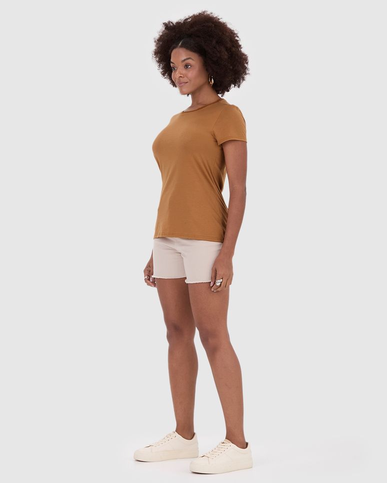 Blusa Básica Feminina Baby Look Em Algodão