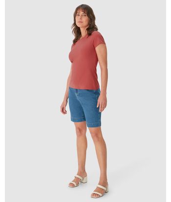 Blusa Básica Feminina Baby Look Em Algodão