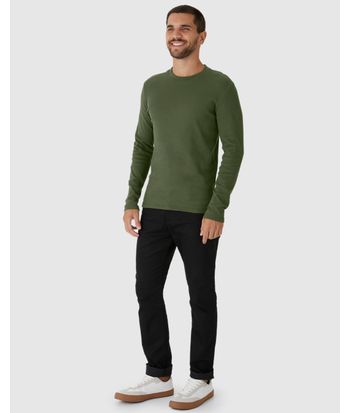 Camiseta Básica Masculina Manga Longa Em Ribana