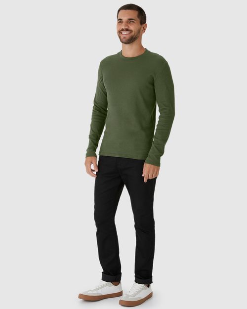 Camiseta Básica Masculina Manga Longa Em Ribana