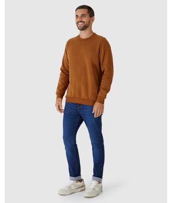 Blusão Básico Masculino Decote Redondo Em Moletom Flanelado